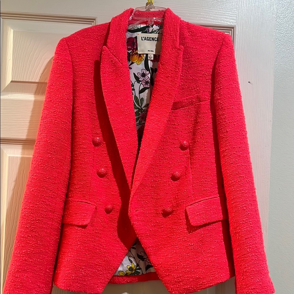 L'AGENCE Women's Pink Double-Breasted Jacket